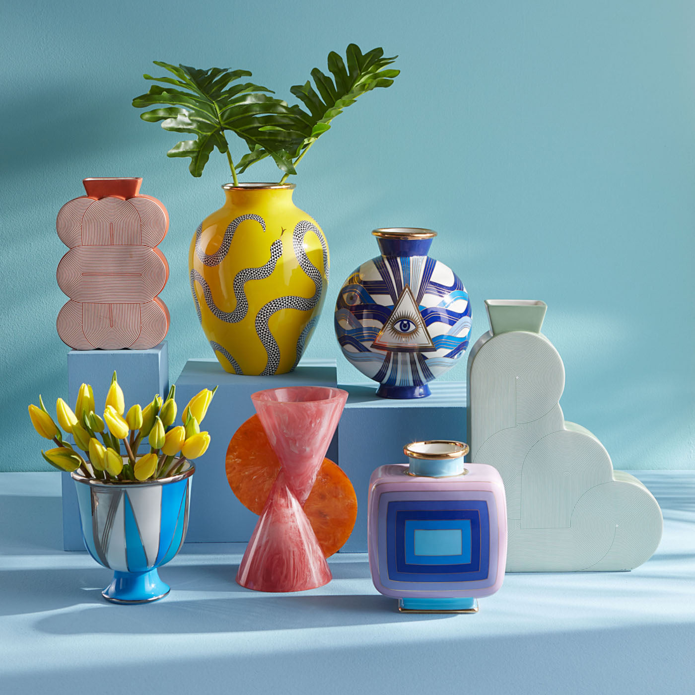 Mustique Cone Vase - Modern Ceramic Home Decor for Living Room, Dining Table & Wedding Centerpieces - Elegant Floral Arrangement Vase for Flowers & Plants