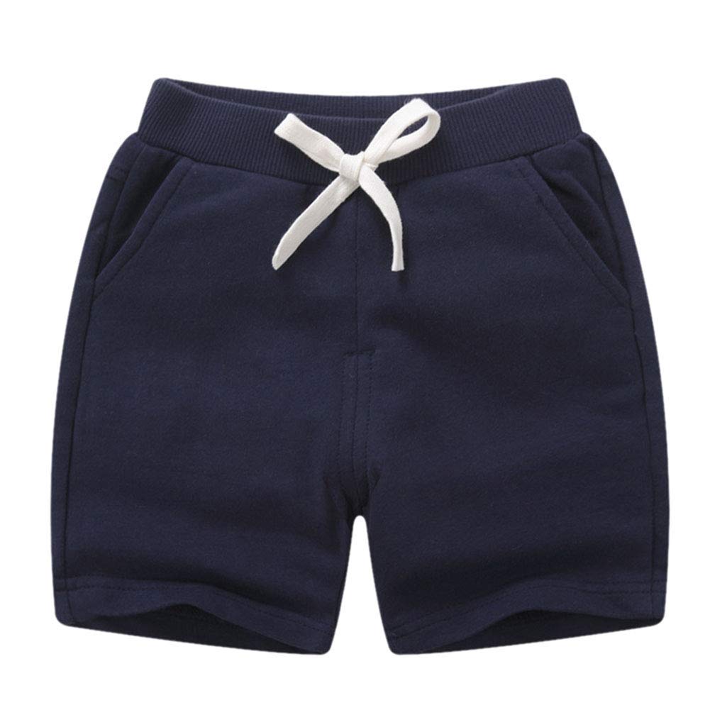 PTPUKE Toddler Boys Girls Cotton Jogger Shorts - Soft Comfortable Sport Pants for Kids, Perfect for Playtime, Outdoor Activities & Casual Wear