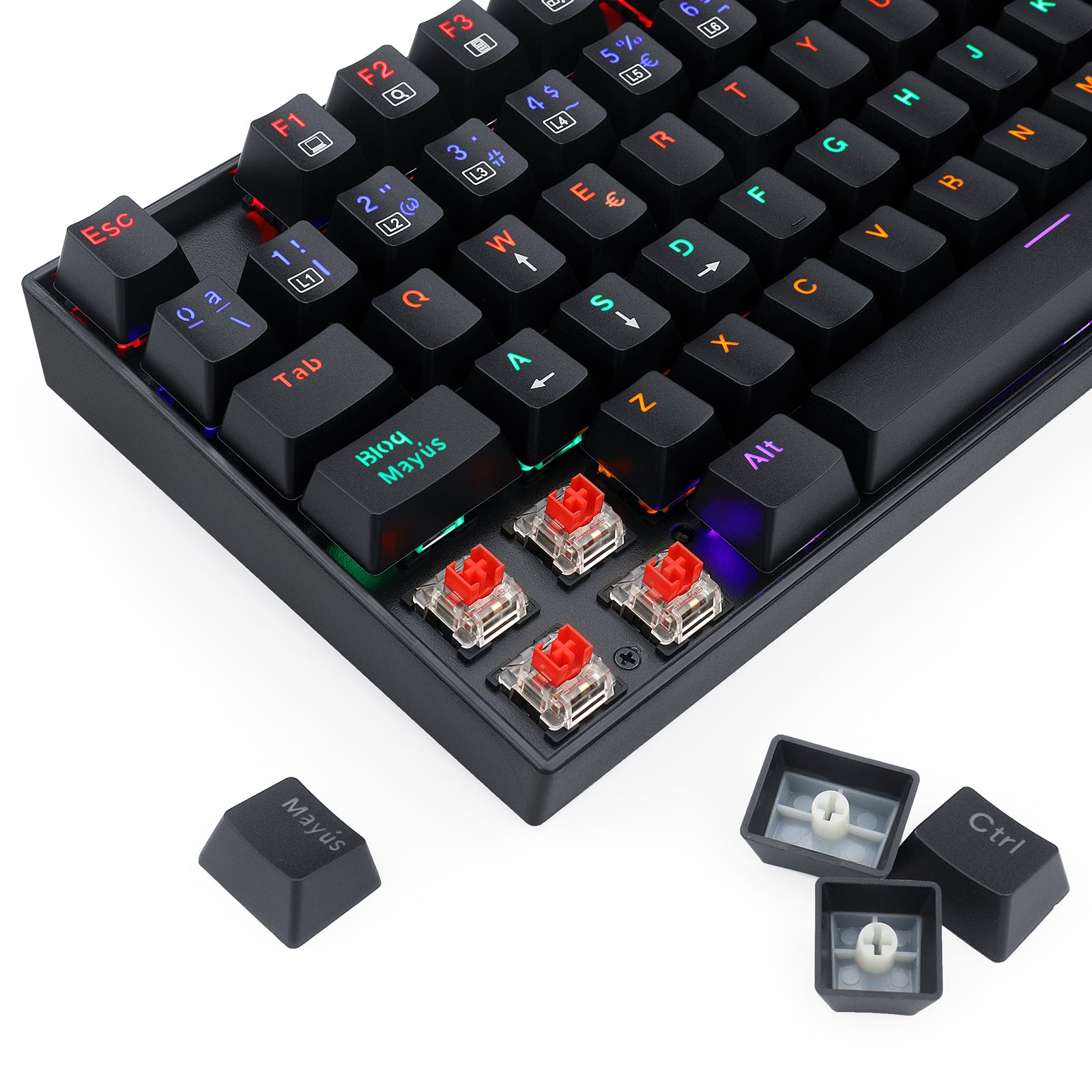 KUMARA 2 K552R SP Rainbow Black Mechanical Gaming Keyboard - RGB Backlit, Water-Resistant, Anti-Ghosting for PC Gamers - Perfect for FPS, MOBA & Esports Gaming