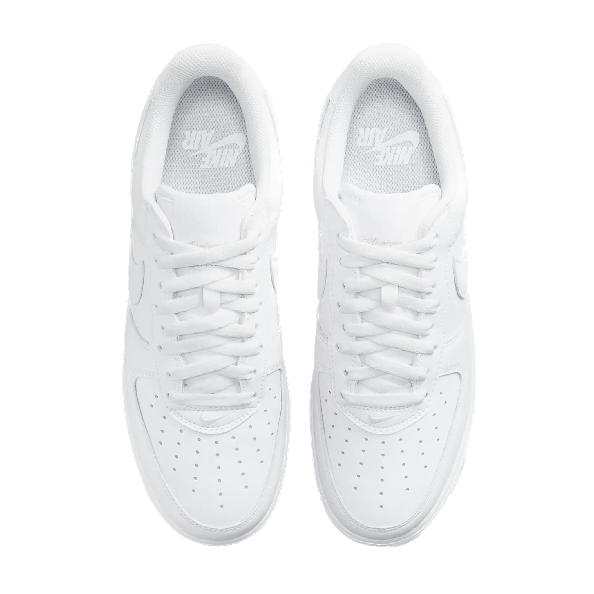 Nike Air Force 1 '07 Low Triple White Metallic Gold Sneakers - Men's Basketball Shoes for Casual Wear & Street Style Fashion