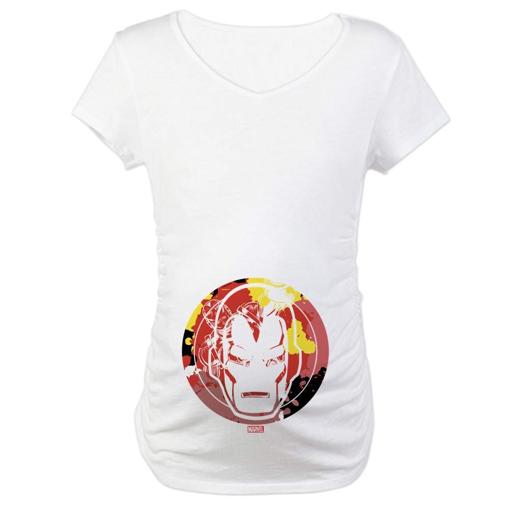 Iron Man Icon Maternity T-Shirt - Superhero Pregnancy Tee for Marvel Fans | Comfortable Cotton Shirt for Expecting Moms, Baby Showers & Gender Reveal Parties