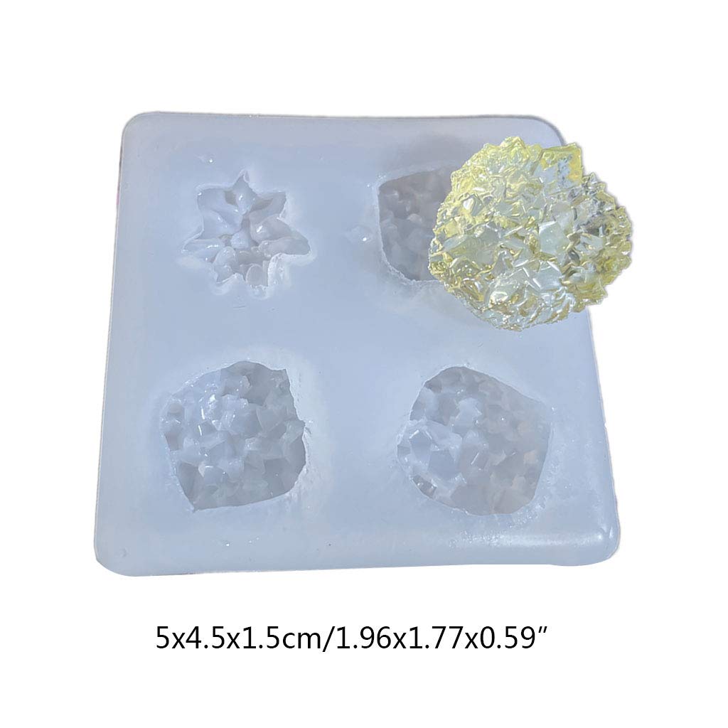 Epoxy Resin Crystal Cluster Silicone Molds for Jewelry Making - Quartz Rock & Druzy Gem Casting Molds - DIY Craft Supplies for Home Decor, Gifts, and Crystal Healing Accessories
