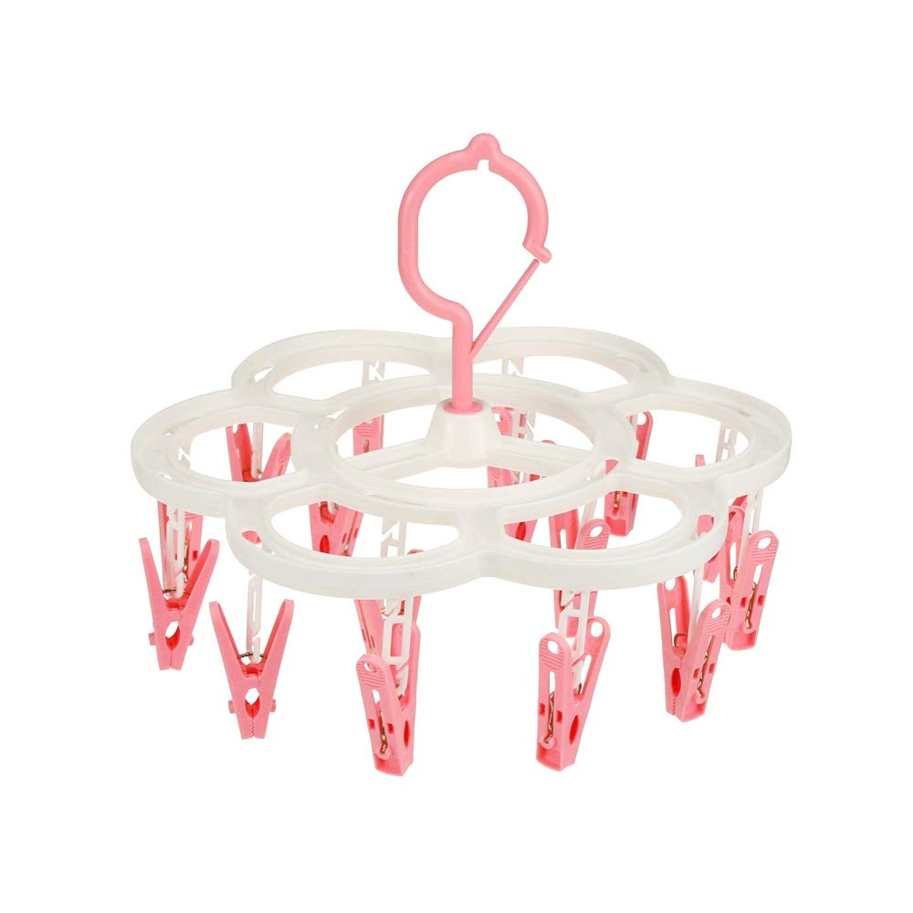 Pink Portable Folding Drying Rack for Underwear, Socks & Clothes - Multi-Functional Plastic Laundry Organizer for Small Spaces, Apartments & Travel