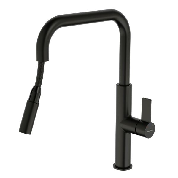 Caroma Urbane II Pull-Out Kitchen Sink Faucet with Matte Black Finish - Perfect for Modern Home, Restaurant & Commercial Use