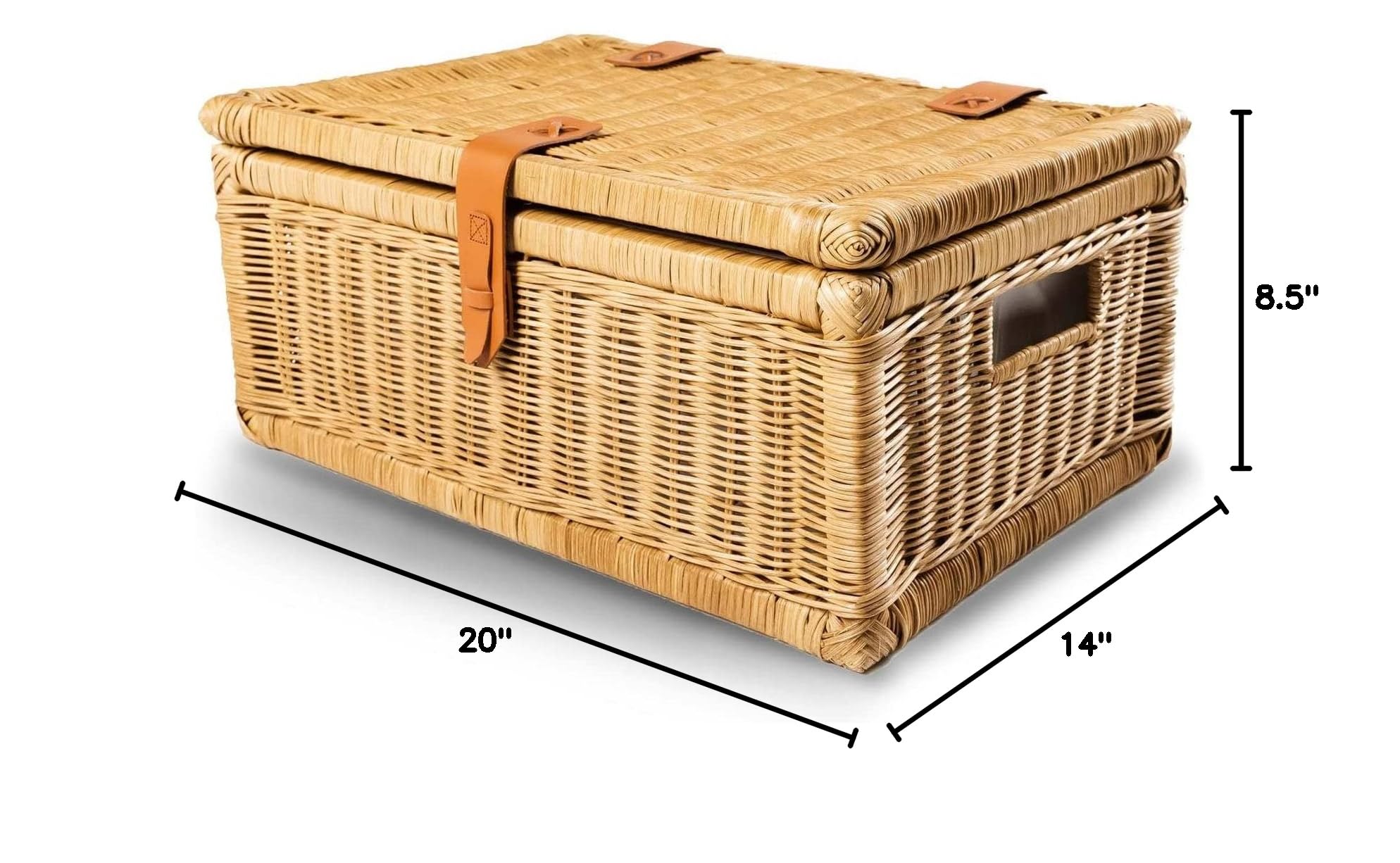 Large Woven Storage Basket with Lid - 20