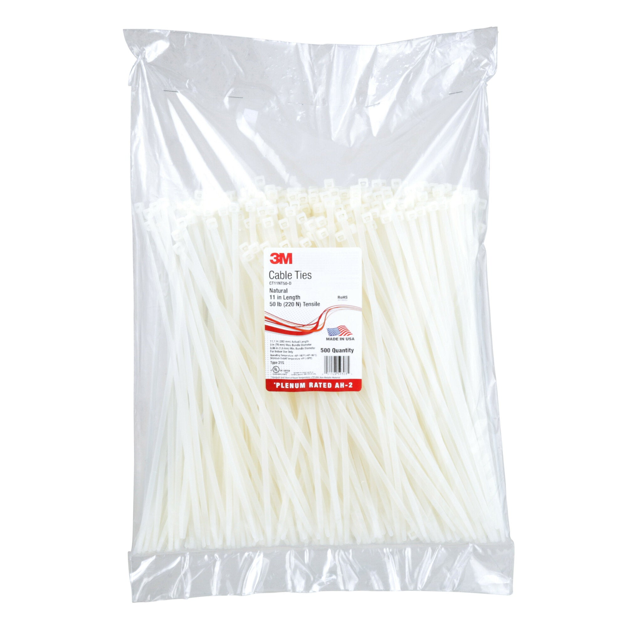 3M CT11NT50 Cable Ties, 50-Pack - Heavy Duty Nylon Zip Ties for Organizing Wires, Bundling Cables & Securing Items - Ideal for Home, Office & Industrial Use