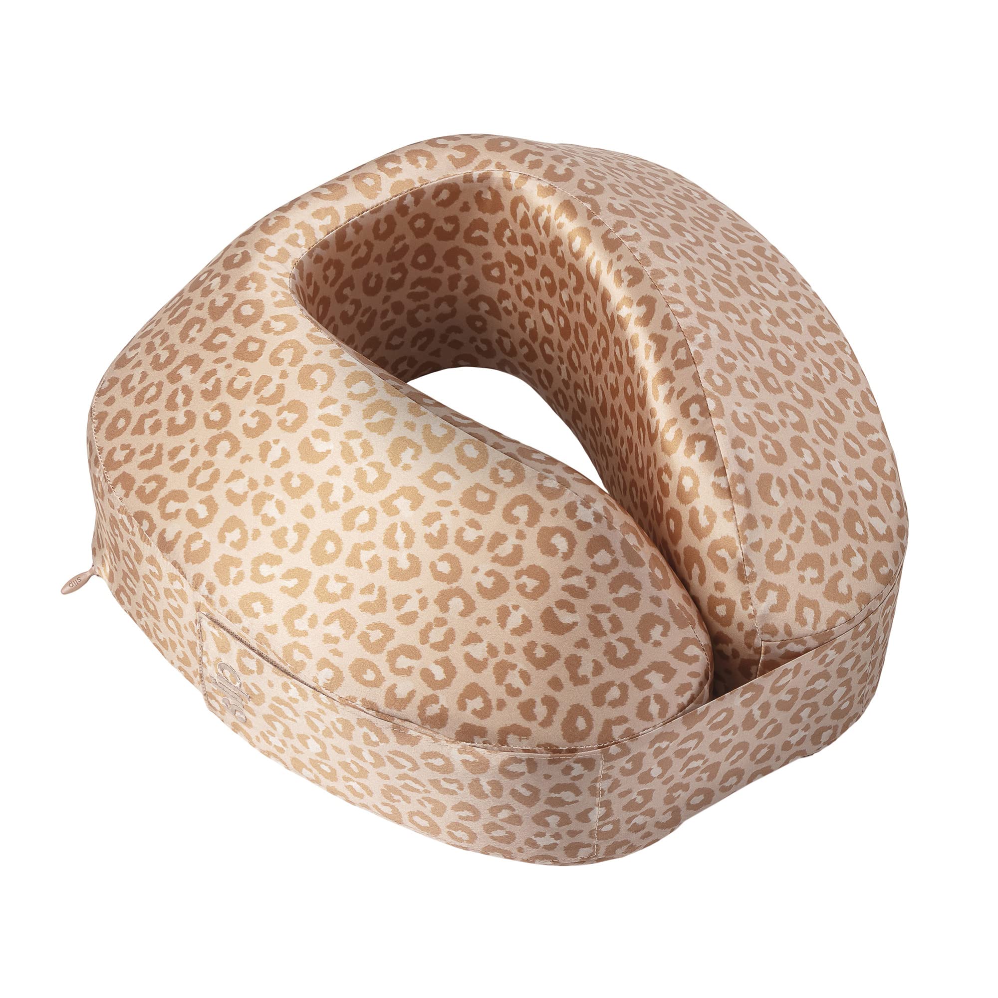 SLIP Silk Jet Setter Travel Pillow - 22 Momme Mulberry Silk Pillowcase for Anti-Aging & Hair Protection | Hypoallergenic, Wrinkle-Free Sleep | Perfect for Travel, Home & Office Use (Safari Color)