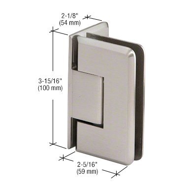 CRL Brushed Nickel Cologne 544 Series 5176 Wall Mount Offset Back Plate Hinge - Pre-Set for Bathroom, Shower & Cabinet Doors - Durable Hardware for Home Improvement Projects