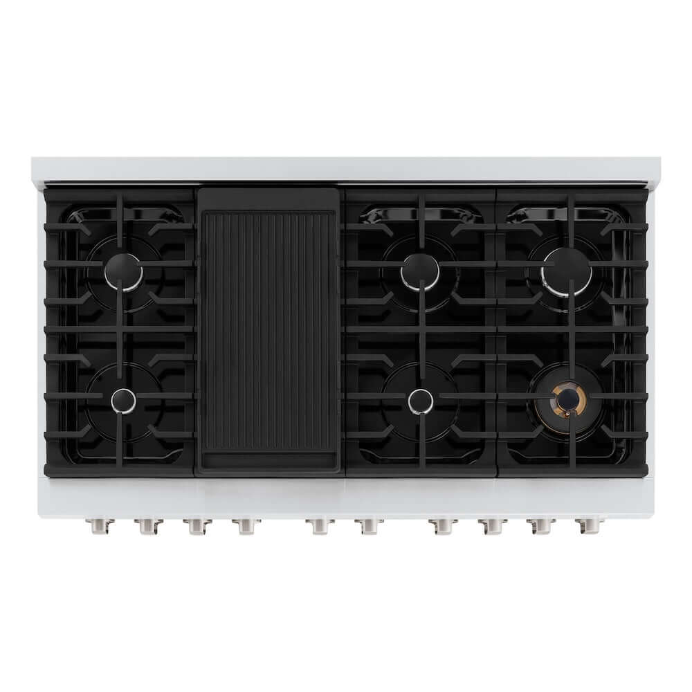 ZLINE 48-inch 6.7 cu. ft. Stainless Steel Dual Fuel Range - 8 Burner Gas Cooktop with Black Matte Doors (SDR BLM 48) | Professional Double Oven for Home Chefs & Large Family Cooking | Perfect for Holiday Meals, Entertaining & Gourmet Kitchen Upgrades