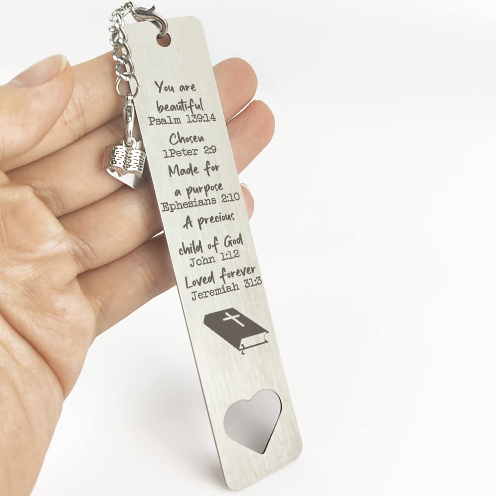 Inspirational Christian Bookmark for Women - Bible Verse Bookmark for Book Lovers & Bookworms, Godson, Goddaughter, Godchild - Perfect Book Accessories & Reading Gifts for Birthday, Christmas - Ideal for Bible Study, Church, Prayer & Daily Devotion
