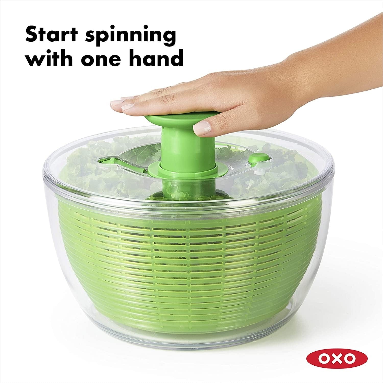 OXO Good Grips Salad Spinner - Large 5.2 Quart Kitchen Essential for Fresh Greens, Herbs & Vegetables | Perfect for Prepping Salads, Washing Produce & Healthy Meal Prep