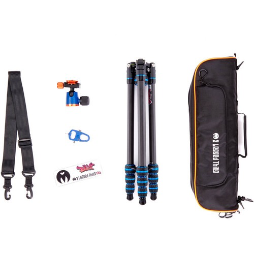 3 Legged Thing Punks Billy 2.0 Carbon Fiber Tripod with AirHed Neo 2.0 Ball Head (Blue) - Professional Camera Tripod for Photography, Videography & Travel - Lightweight & Durable Tripod for DSLR, Mirrorless & Video Cameras