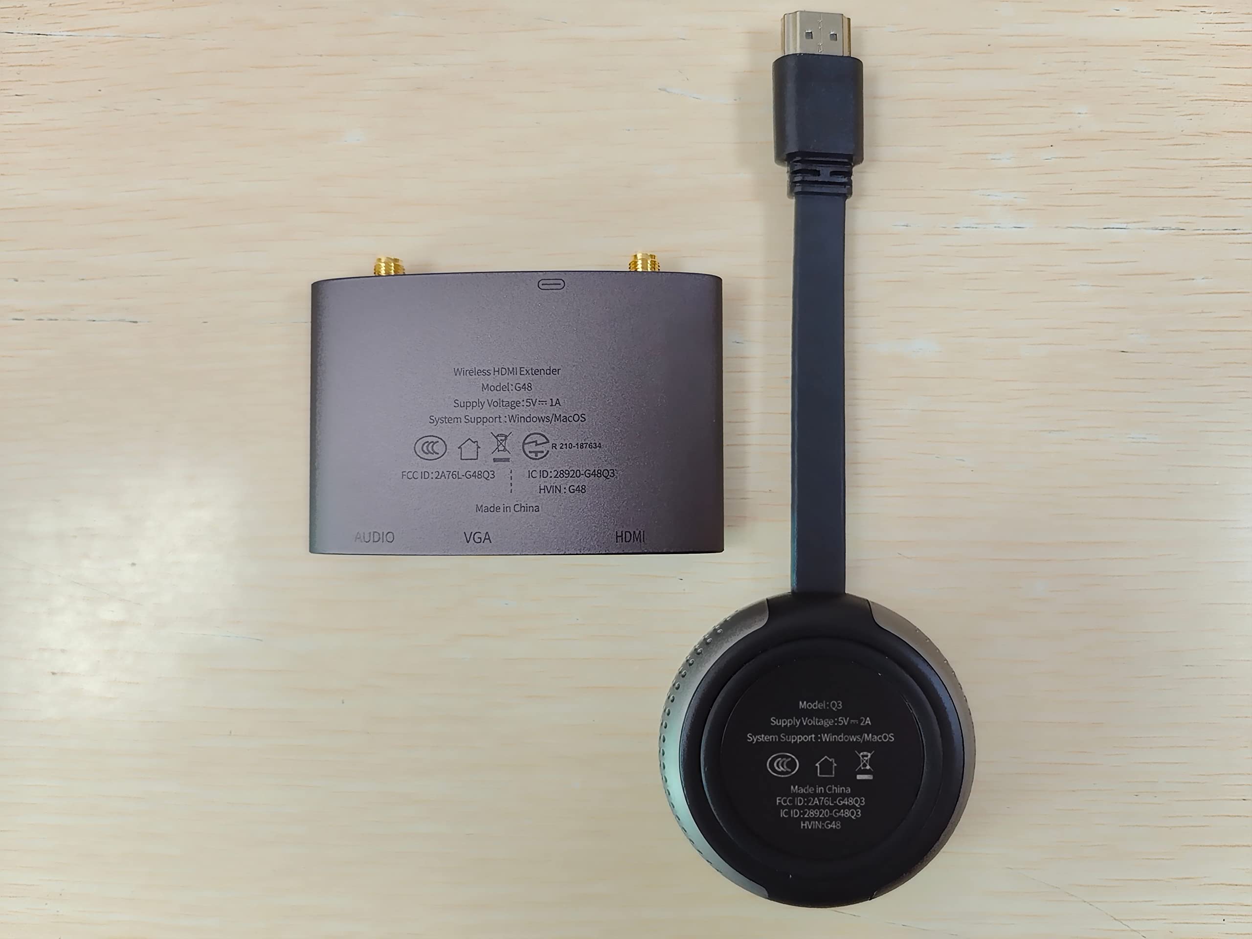 AIMIBO Wireless HDMI Transmitter & Receiver 4K@30Hz - VGA & HDMI Dual Screen Extender for Laptop, Camera, Cable Box to TV - 165FT/50M Wireless Video & Audio Streaming - Perfect for Home Theater, Conference Rooms & Gaming Setups
