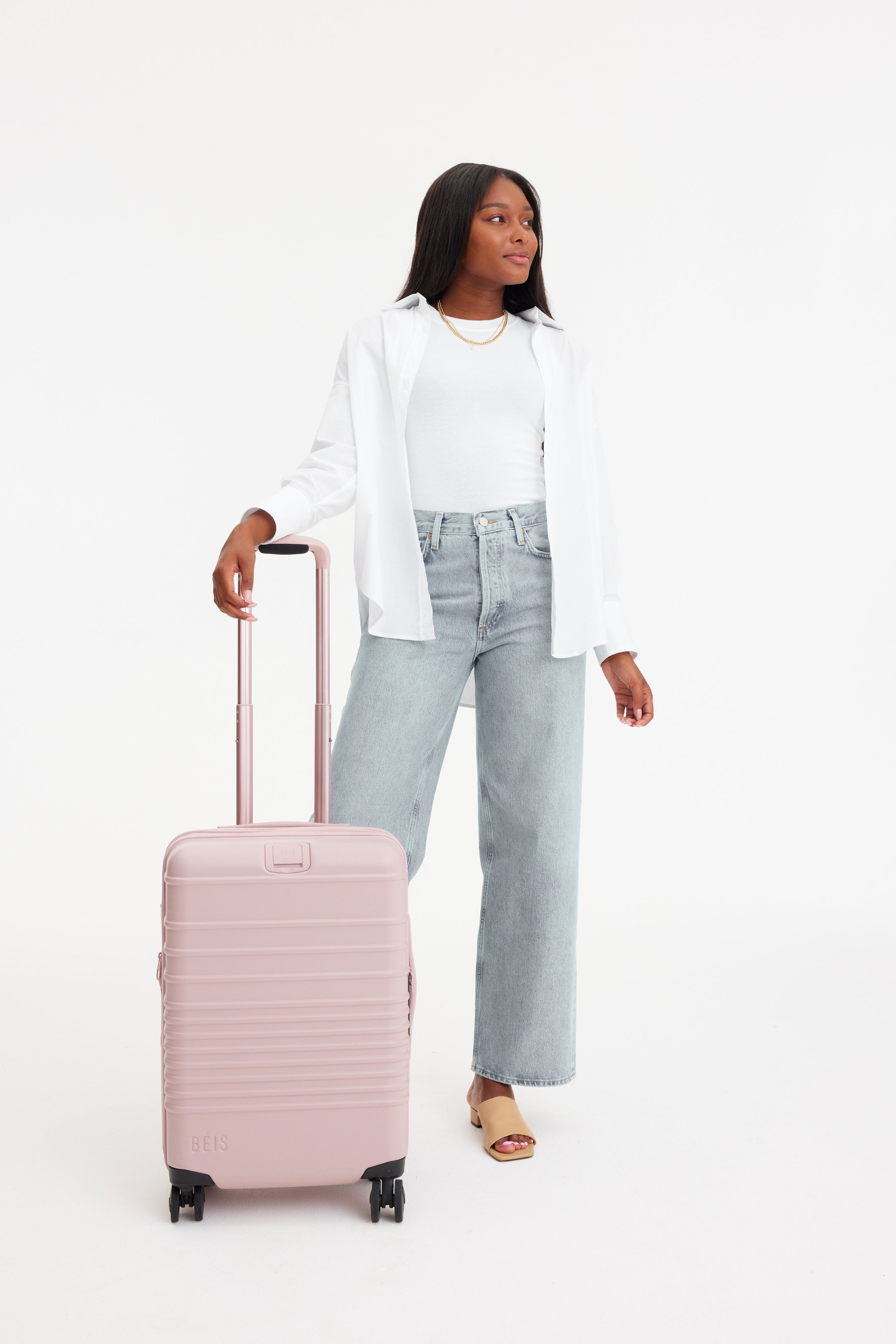 Atlas Pink Carry On Roller Luggage - Lightweight Spinner Suitcase for Travel, Business Trips & Weekend Getaways