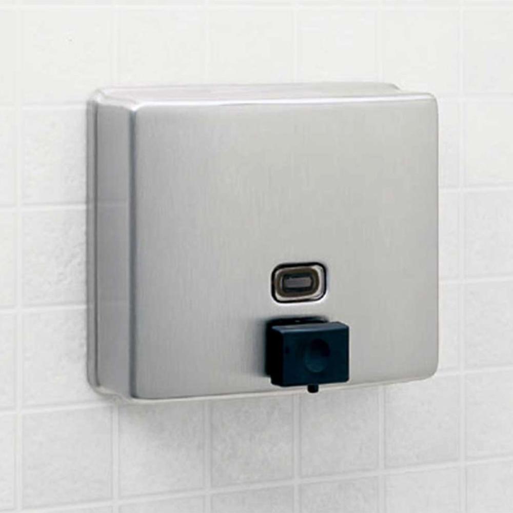 Bobrick B4112 ConturaSeries 40 oz. Liquid Soap Dispenser - Surface Mounted Satin Finish for Commercial Restrooms & Public Washrooms