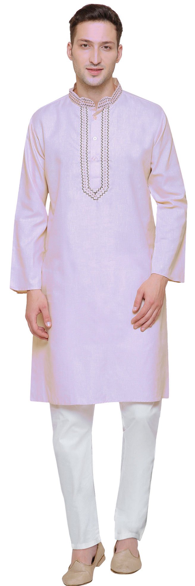 Premium Cotton Embroidered Men's Kurta Pajama Set - Traditional Indian Ethnic Wear for Festivals, Weddings & Special Occasions