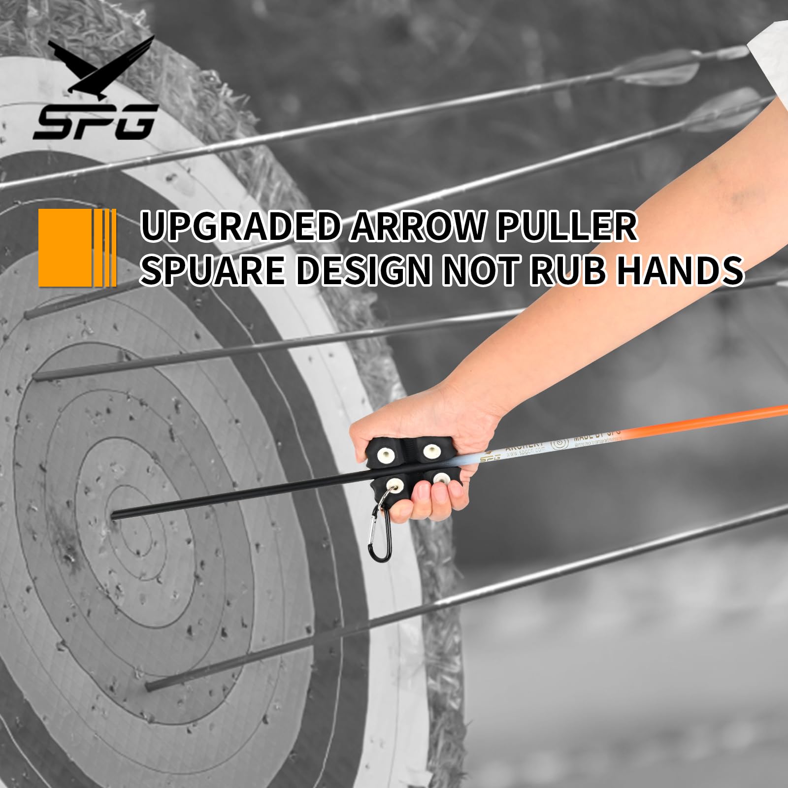 SPG Metal Belt Clip Archery Arrow Puller - Square Shape Arrow Gripper & Target Remover Tool for Bow Hunting, Target Practice & Outdoor Training | Durable & Easy to Use for Field & Range Shooting