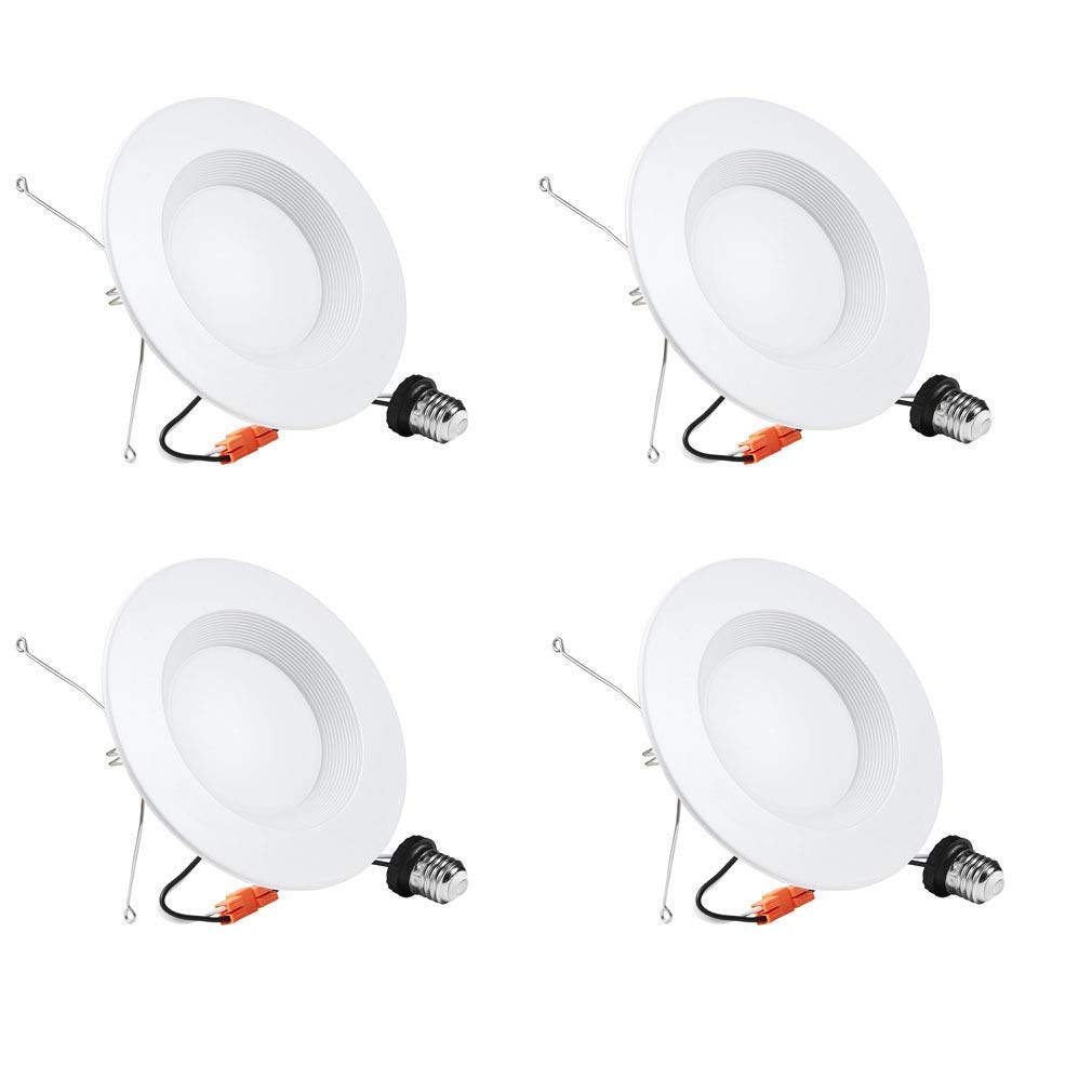 ZZENRYSAM 5/6 Inch LED Recessed Lights - 4 Pack Dimmable Downlight Fixtures, 15W 5000K Daylight White, Energy Star & ETL Certified - Perfect for Kitchen, Living Room & Bedroom Lighting