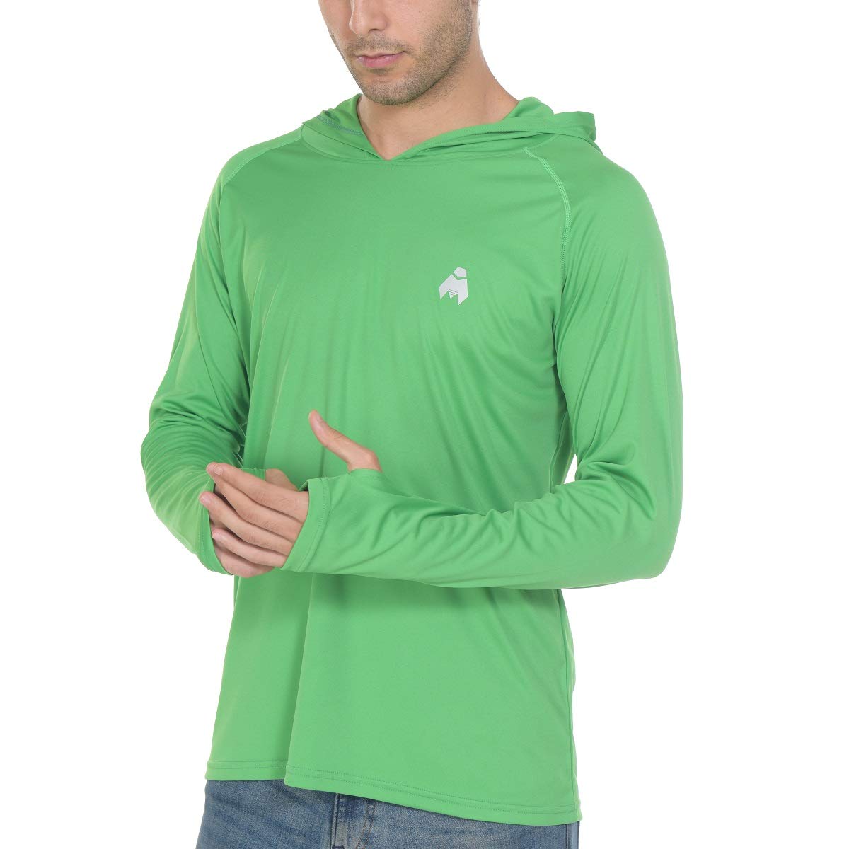 Midubi Men's Long Sleeve Rash Guard UPF 50+ UV Protection Shirt - Breathable Quick-Dry Golf, Fishing, Hiking & Running Shirt with Hood for Outdoor Sports & Active Lifestyle