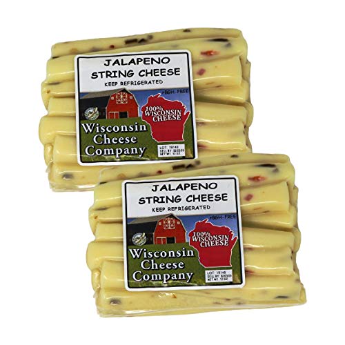 Wisconsin Cheese Company - 100% Natural Jalapeno String Cheese Snacks 12oz (Pack of 2) | Tasty Cheese Sticks for Healthy Snacking | Perfect for Lunch Boxes, Keto Diets & On-the-Go Snacks