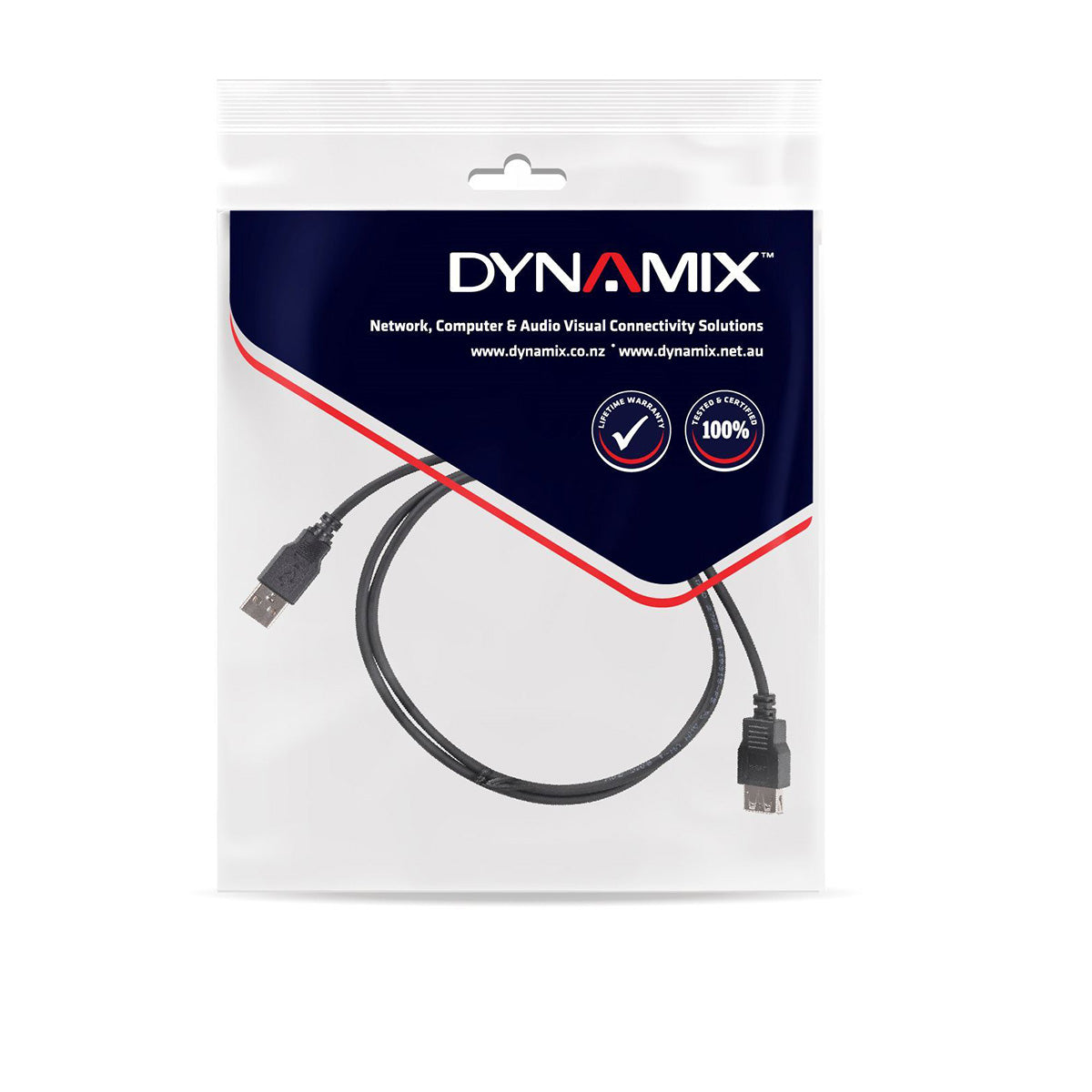 Dynamix USB 2.0 A Male to A Female Extension Cable 1M/3.3ft - High Speed Data Transfer for Computer, Laptop, Printer & Home Office Setup
