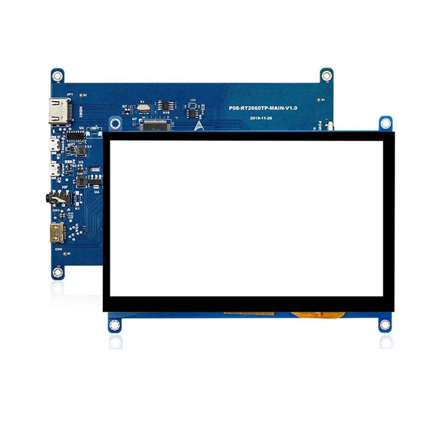 Plawee 2X 7 Inch USB LCD Display Monitor - 1024X600 HD Capacitive Touch Screen, Portable Second Monitor for Laptop/PC/Phone (Compatible with Windows/Mac/Android) - Perfect for Work, Gaming & Travel
