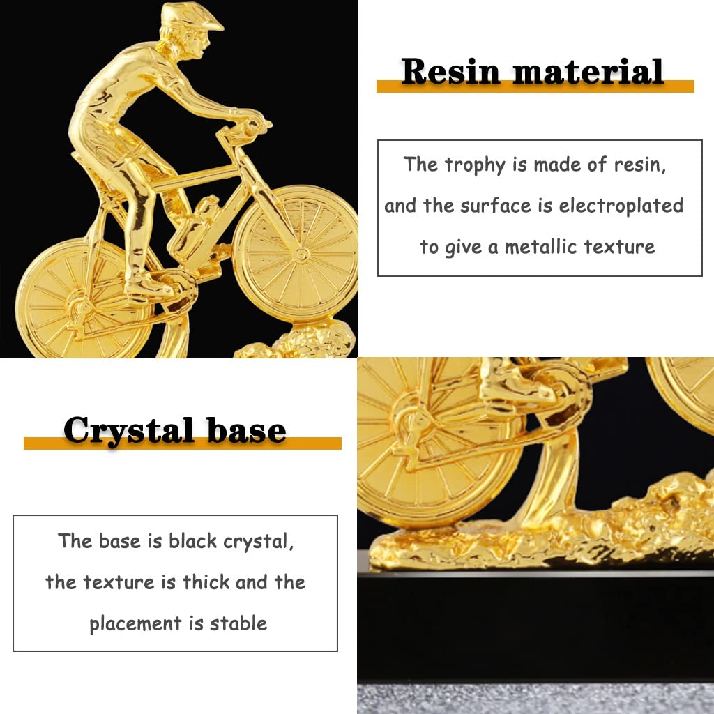 Custom Basketball & Bicycle Resin Trophy - Personalized Cycling Championship Award with Crystal Base - Free Engraving - Sports Awards & Bedroom Decor for Athletes, Coaches & Cycling Enthusiasts