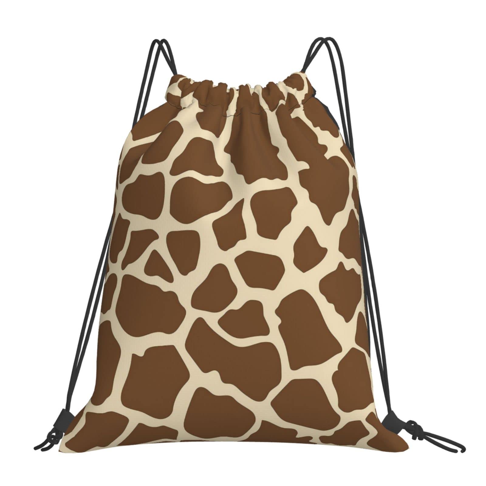 Giraffe Print Drawstring Backpack - Lightweight Gym Bag for Sports, School & Travel - Perfect for Workouts, Beach Trips & Daily Use