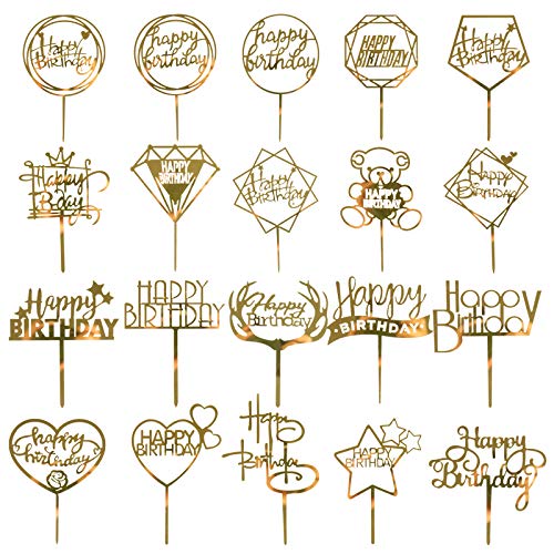 Gold Happy Birthday/20 Pieces