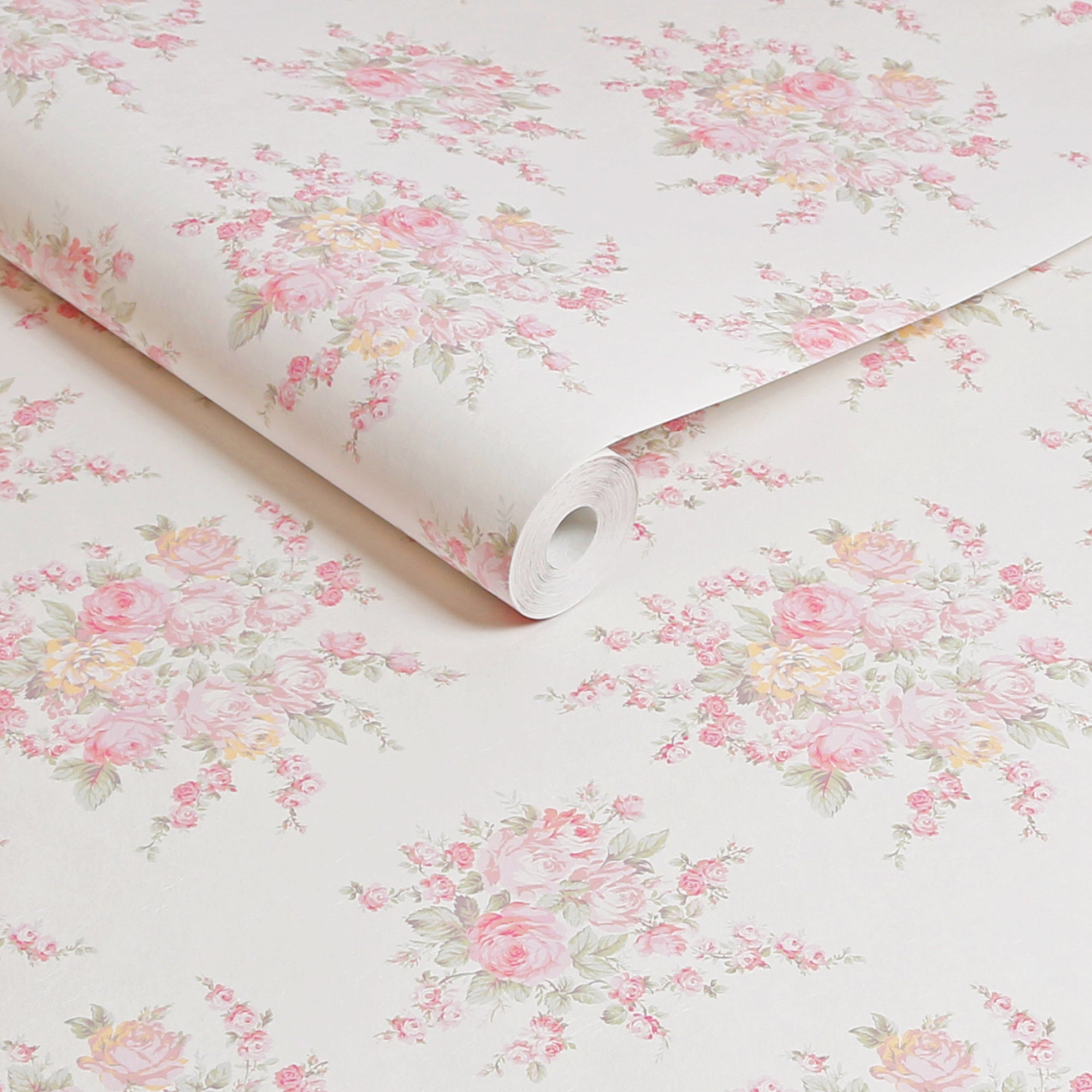 Rose Blossom Pink Wallpaper - Floral Peel and Stick Wallpaper for Bedroom, Nursery, Living Room | Self-Adhesive Removable Wallpaper for Home Decor
