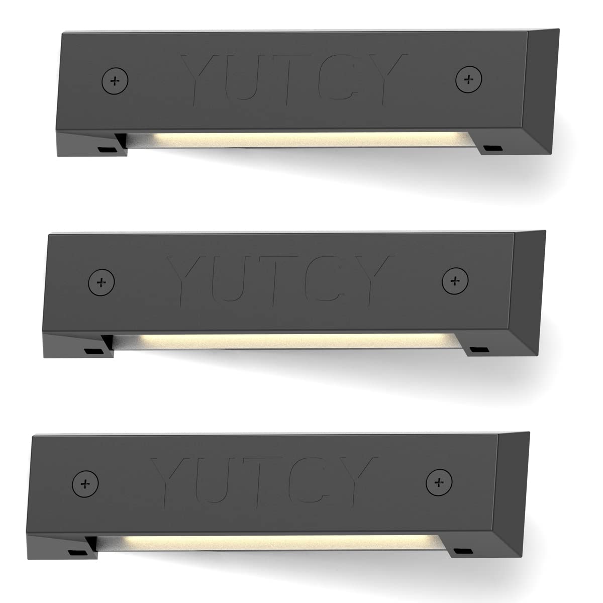 YUTCY 3 Pack 12V LED Landscape Deck Lights - Outdoor Waterproof IP65 Retaining Wall & Step Lighting for Stairs, Yard, Patio, Pathway, Walkway (4000K Cool White) - Perfect for Garden, Pool Area, and Driveway Illumination