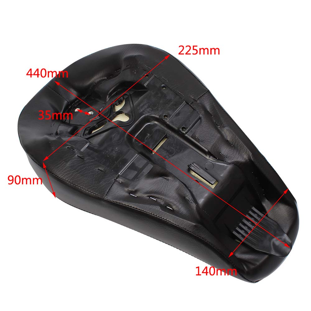 Harley Sportster XL 1200 883 72 Forty Eight Black Leather Solo Seat Cushion (2016-2020) - Premium Motorcycle Driver Front Pillow for Comfort & Style - Perfect for Long Rides & Custom Bike Upgrades