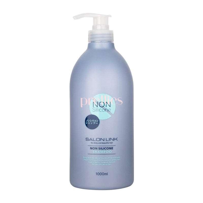 Kumano Yushi Salon Link Non-Silicone Shampoo - Natural Floral Scent, 1000ml (Blue) | Gentle Hair Care for Dry & Damaged Hair | Perfect for Daily Use & Salon-Quality Results at Home