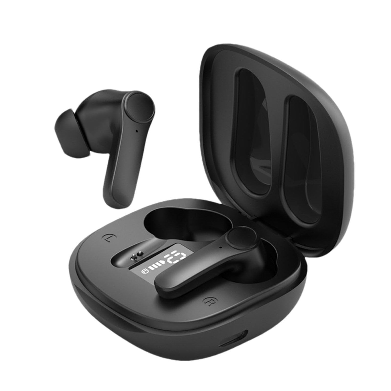 Luniva Translator Pods - Instant Translator Earbuds with 2-Way Real-Time Translation | Wireless Bluetooth Earbuds for Travel, Business Meetings & Language Learning (Black)