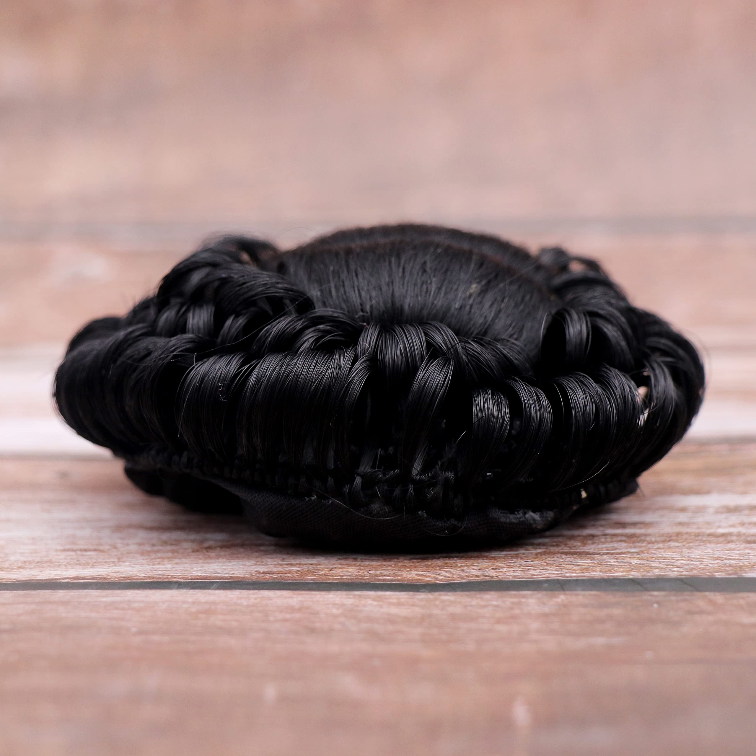 NAVMAV Juda Stone Hair Extensions for Women & Girls - Black Hair Accessories for Bun Styling | Elegant Artificial Juda Hairpiece for Parties, Weddings & Special Occasions