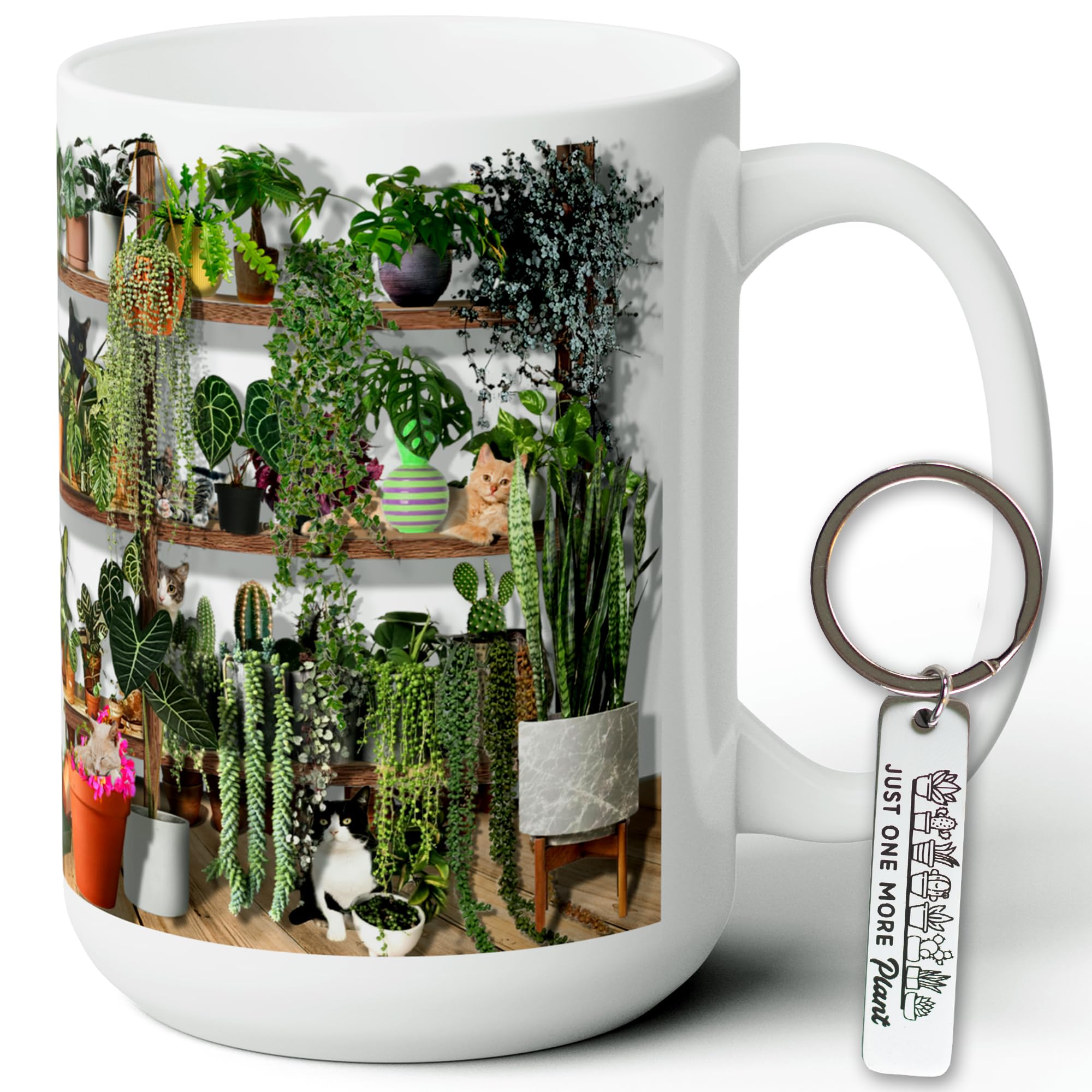 Cat & Plant Lovers Coffee Mug - Best Gardening Gift for Women, Perfect Present for Cat Moms & Plant Enthusiasts - Ideal for Tea, Coffee & Home Decor
