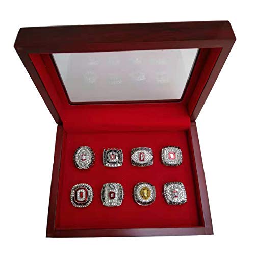 Ohio State University Football Championship Ring - Silver Replica Collectible for Fans & Alumni - Perfect for Display, Gifts, and Game Day Spirit