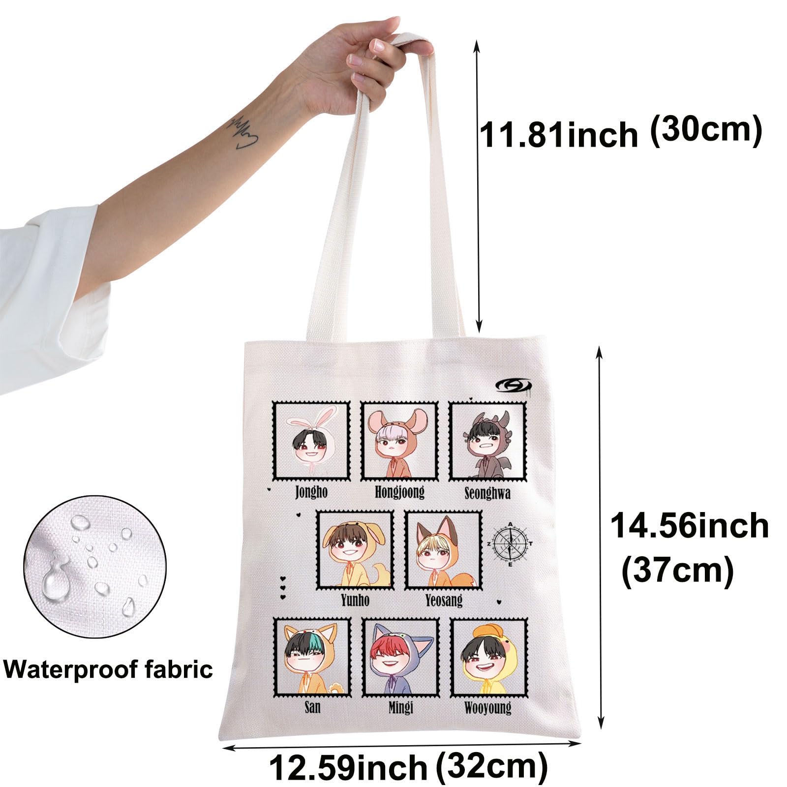 BWKTOP K-Pop Music Group Tote Bag - Cute Canvas Shoulder Bag for Fans | Official K-Pop Band Merchandise Gift | Perfect for Concerts, School & Shopping