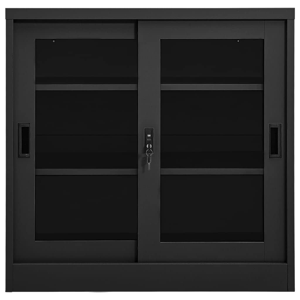 Heavy Duty Metal Garage Storage Cabinet with Sliding Doors - 35.4