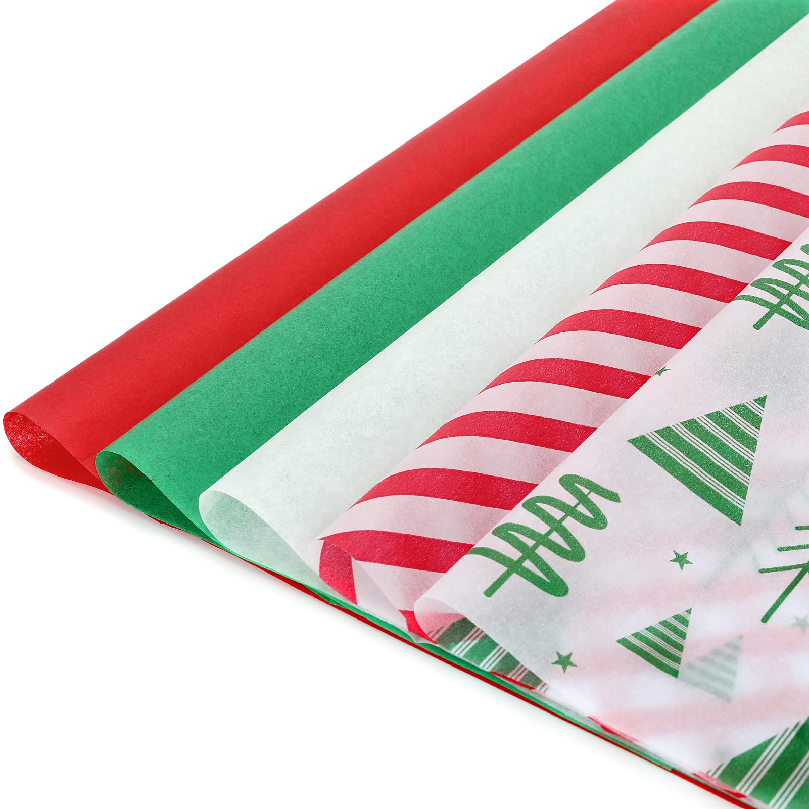 120 Sheets Christmas Tissue Paper Bulk - Red, Green & White Holiday Gift Wrapping Paper for Bags, Crafts & Decor | Xmas Party Supplies & DIY Projects