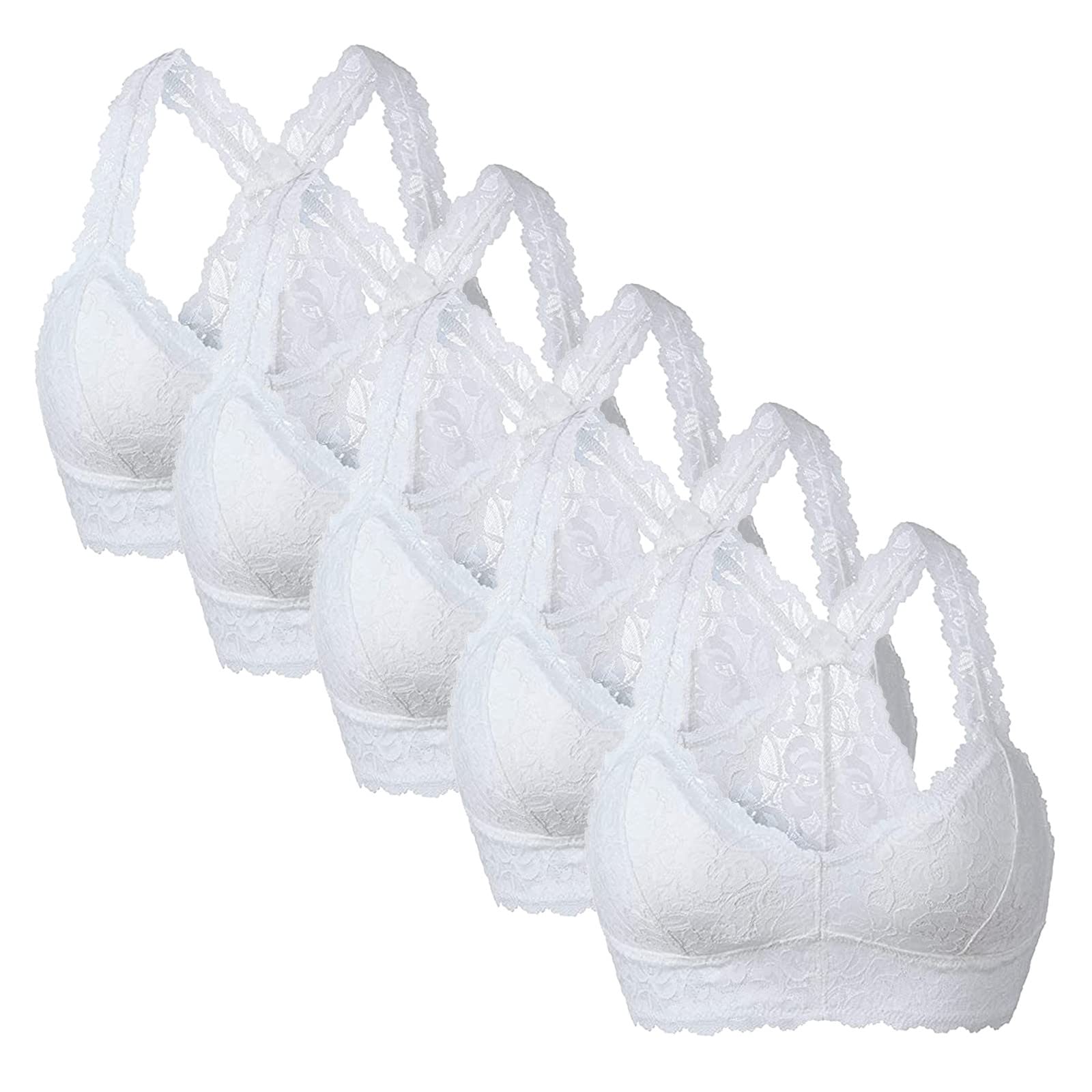 BADBOM Women's Push Up Bras 5-Pack - Plus Size Wire-Free Crop Top Lingerie Set | Comfortable Strapless Bras for Everyday Wear & Special Occasions