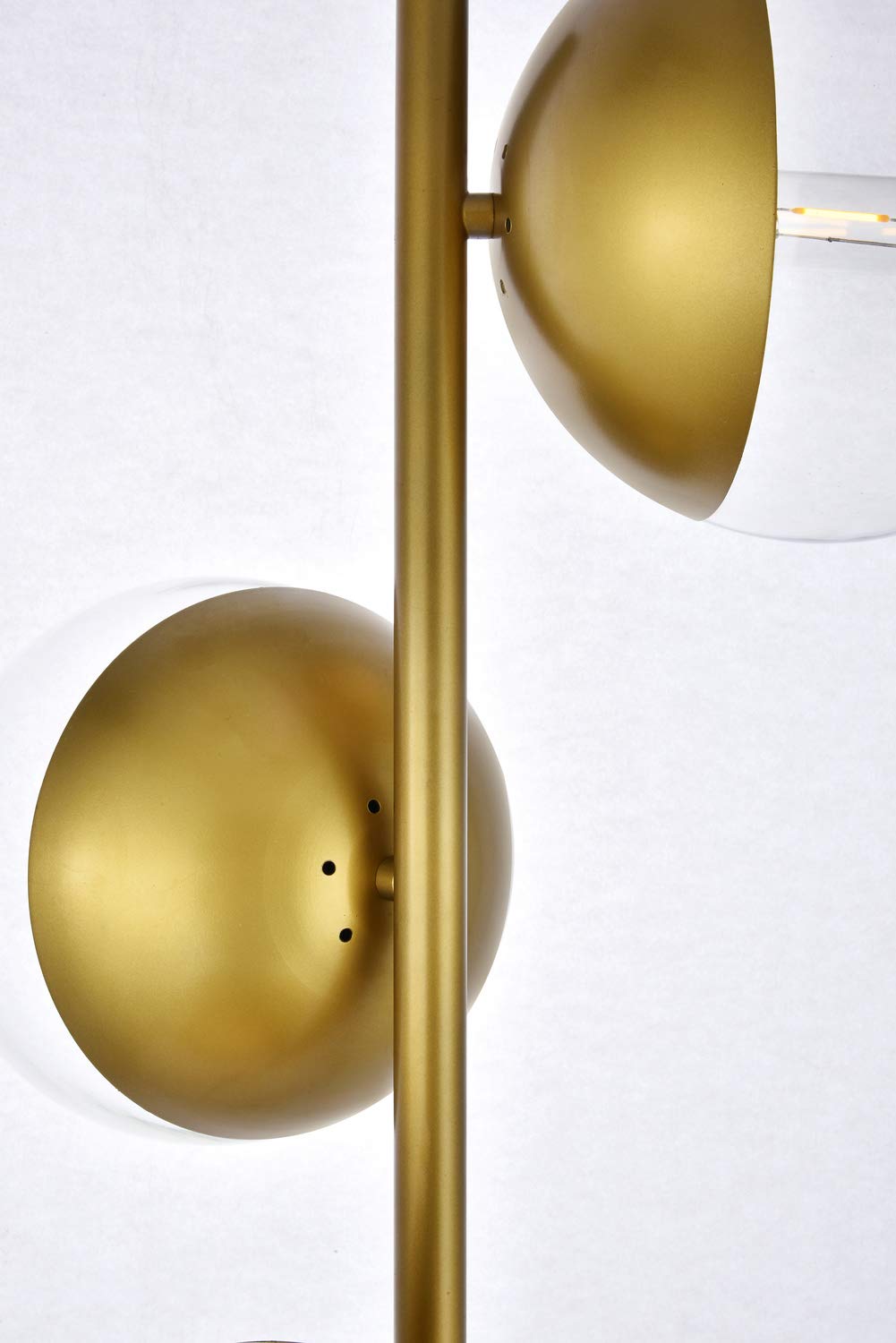 Eclipse 3-Light Brass & Clear Glass Floor Lamp - Modern Lighting for Living Room, Bedroom & Office Decor