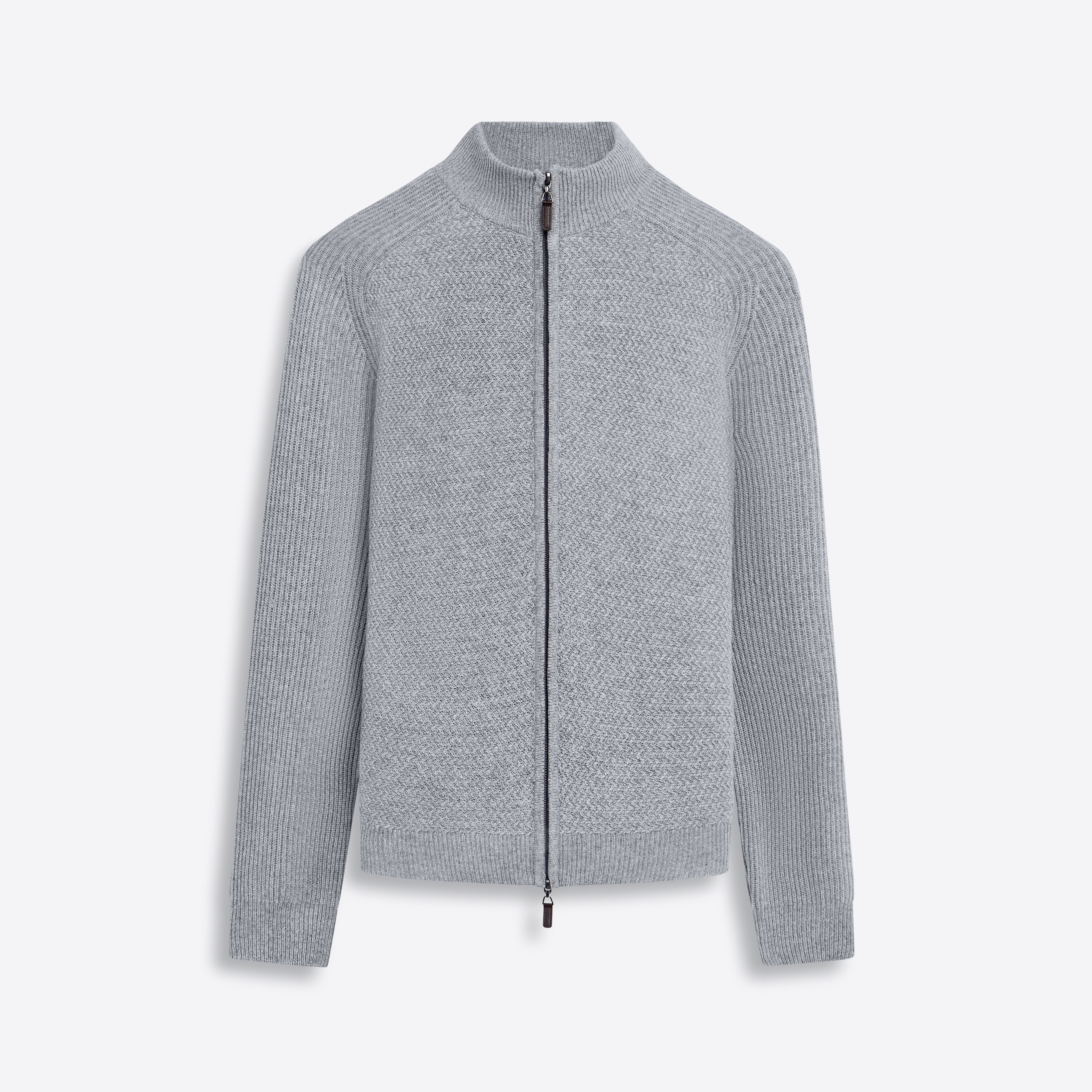 Full Zip Herringbone Sweater for Men & Women | Warm Winter Knit Pullover | Casual Outfit & Outdoor Activities