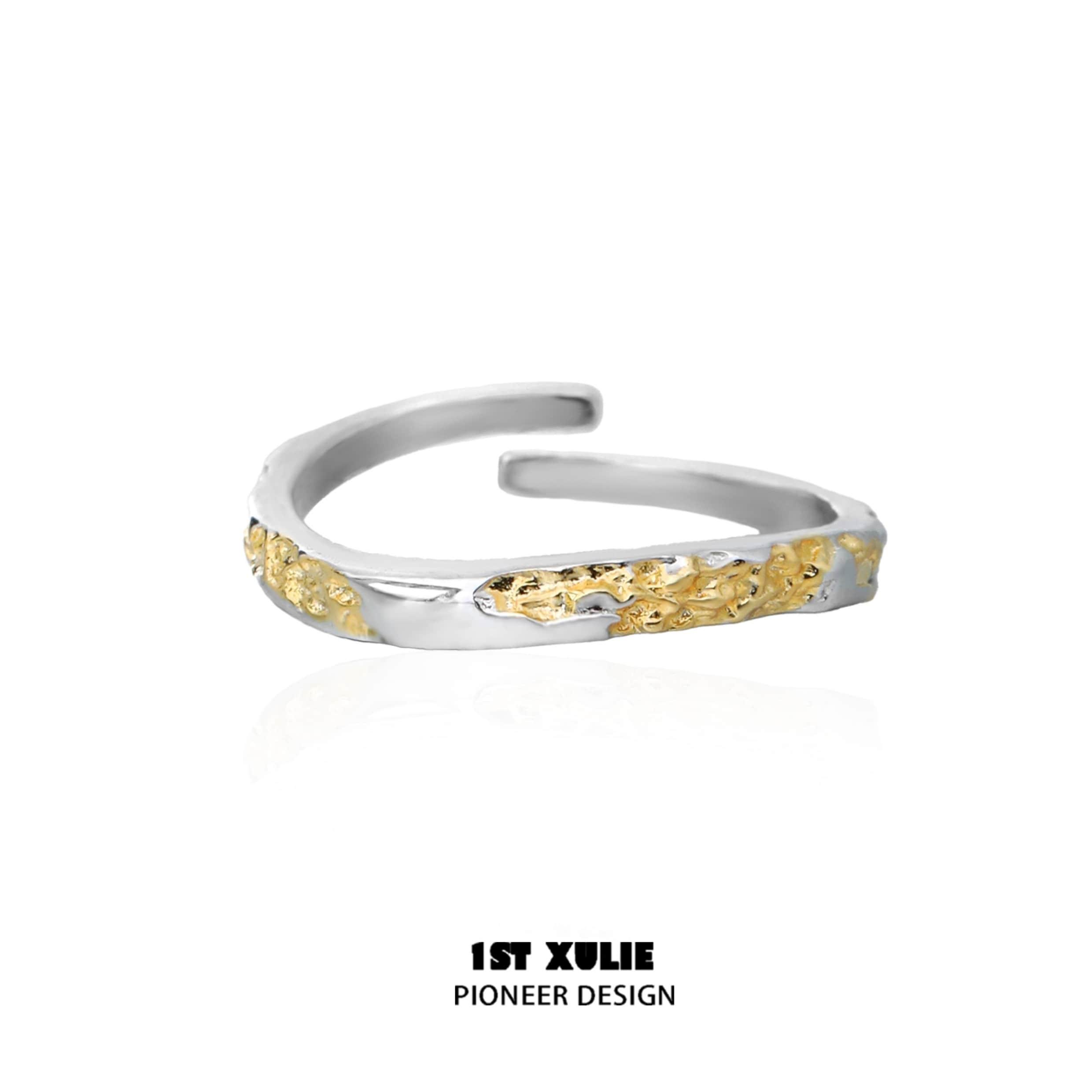 Sterling Silver & Gold Loong Split Ring - S925 Silver Dragon Jewelry for Men & Women - Perfect for Necklaces, Bracelets & Keychains