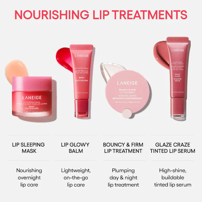 LANEIGE Labial Glaze Craze Tinted Polypeptide Lip Serum - Hydrating Plumping Lip Treatment for Dry Lips, Perfect for Daily Moisture & Night Care