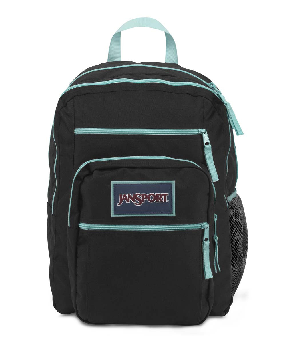 JANSPORT Big Student Overexposed Backpack - Black/Aqua Dash - Durable School & College Backpack for Everyday Use, Travel & Outdoor Adventures