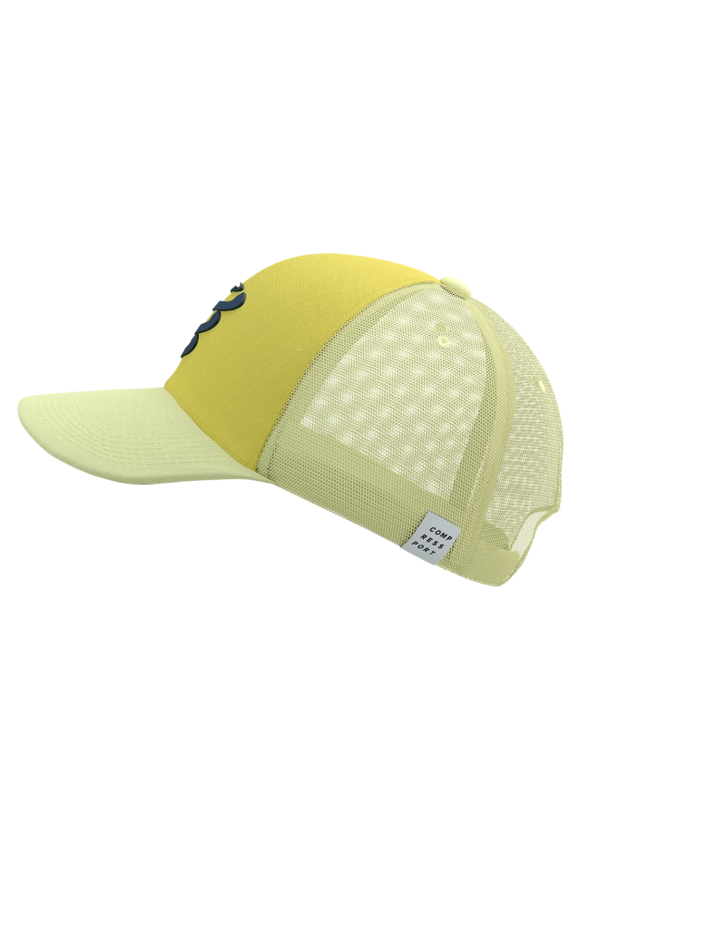 Compressport Unisex Trucker Cap - Maize/Elf Yellow | Lightweight & Breathable Running Hat for Men & Women | Perfect for Outdoor Sports, Hiking & Cycling