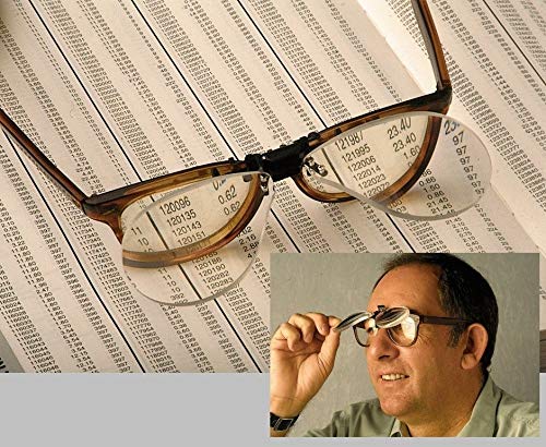 Clip On Flip Up Magnifying Reading Glasses 4.0x - Unisex Readers with Detachable Lenses for Reading, Hobbies & Close Work - Perfect for Books, Crafts & Electronics Repair