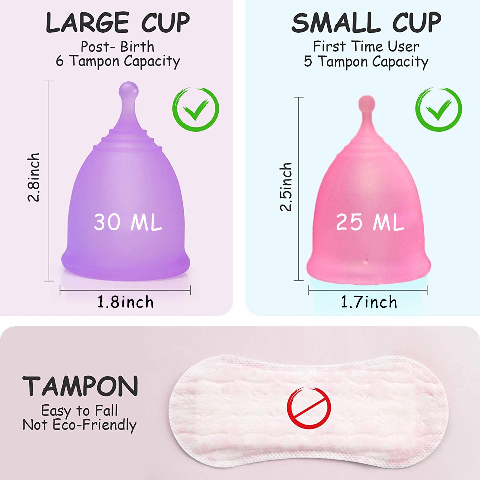 Portable Menstrual Cup Steamer Cleaner with High-Temperature Sterilization - One-Button Control Sanitizer for Reusable Period Cups (Includes 2 Cups) | Perfect for Travel, Camping & Home Hygiene