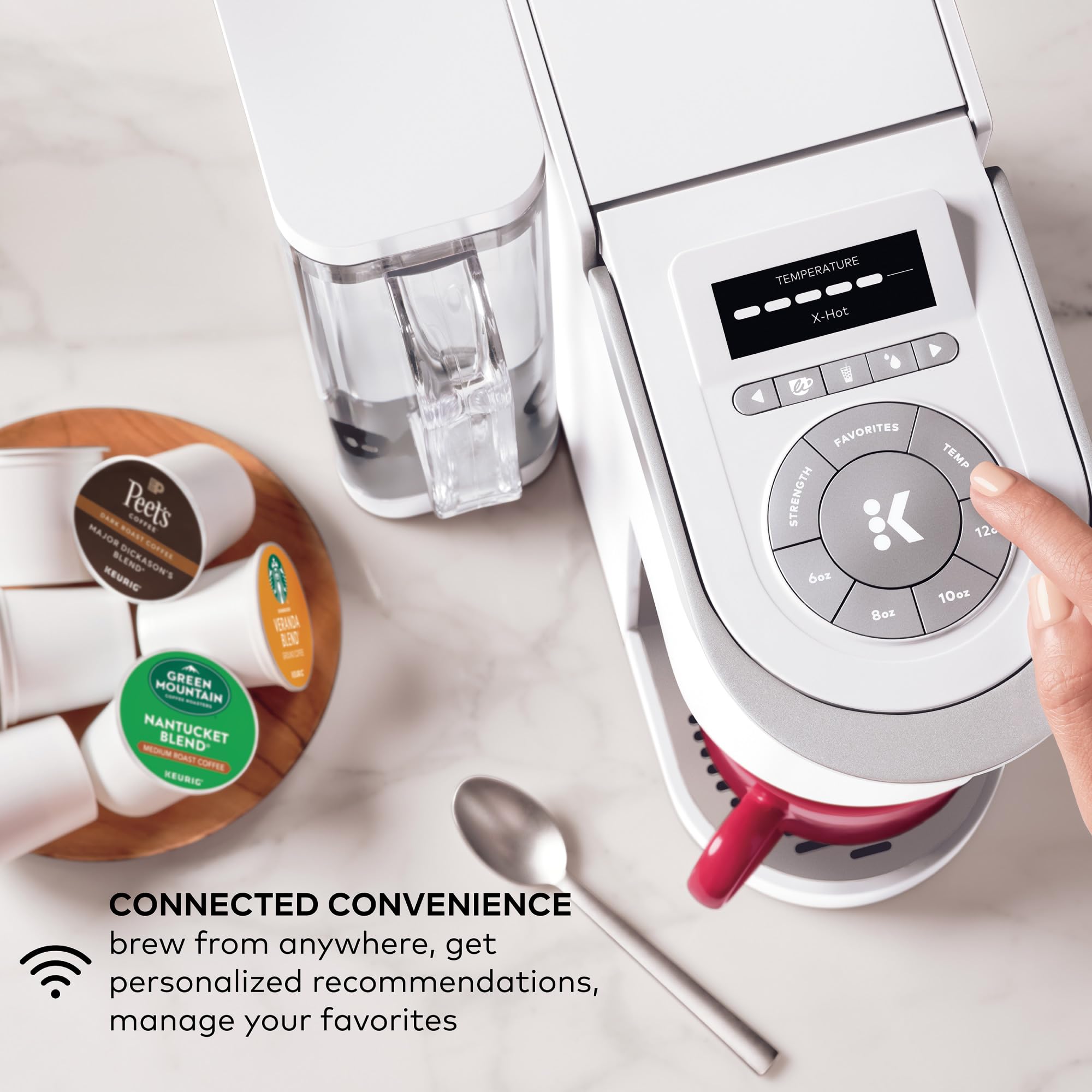 Keurig K-Supreme SMART WiFi Single Serve Coffee Maker - 4 Brew Sizes, 66oz Removable Water Reservoir, Alexa Compatible, White - Perfect for Home, Office & Kitchen Use